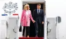  ?? Photograph: Jim Lo Scalzo/EPA ?? French President Macron and his wife, Brigitte, exiting their plane.