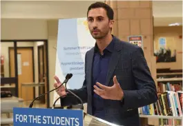  ?? STEVE SOMERVILLE TORSTAR ?? Stephen Lecce, Ontario’s minister of education, says government committed to keeping kids in class.