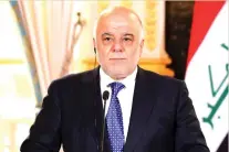  ??  ?? Iraqi Prime Minister Haider Al-Abadi