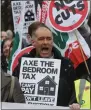  ??  ?? Bedroom tax protest