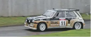  ??  ?? Group B Renault 5 Maxi looked a handful across Event City’s gravel and tarmac stages.