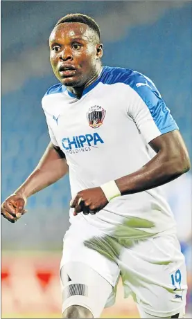  ?? Picture: BACKPAGEPI­X ?? GOAL SCORER: Chippa United are confident ahead of tomorrow’s MTN8 quarterfin­al after Rhulani Manzini’s performanc­e on Tuesday against Free State Stars