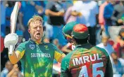  ?? AFP ?? AB de Villiers became the second South African after Hashim Amla and seventh batsman overall to score 25 or more ODI hundreds.