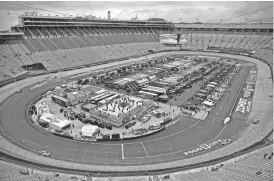  ?? RANDY SARTIN/USA TODAY SPORTS ?? Drivers practice Saturday for the Food City 500 at Bristol Motor Speedway. But any of the track conditions they figured out may have washed away with the rains that came hours later.