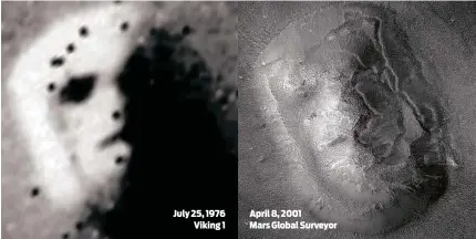  ??  ?? July 25, 1976 Viking 1 April 8, 2001 Mars Global Surveyor