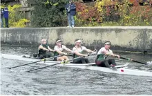  ?? SUBMITTED PHOTO ?? The Trent varsity men's four competing at the Head of the Trent 2016 includes (l-r) coxswain Abigail Adair, Alex Watson, Daniel Bullock, James Dyer, Andrew Stewart-Jones. Bullock has been named to Team Ontario for the upcoming Canada Games in Winnipeg...