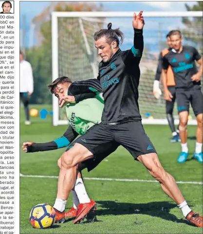  ??  ?? LISTO. Bale completó ayer otro entrenamie­nto; parece recuperado de su problema en el sóleo izquierdo.