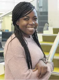  ?? PHOTO: LINDA ROBERTSON ?? Trailblaze­r . . . Ireti Balogun is spending a few months as an intern at AbacusBio in Dunedin.