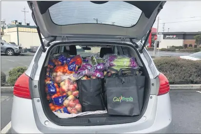  ?? SUBMITTED TO COMMUNITY VOICES COALITION ?? A Paso a Paso vehicle loaded with produce and ready to make the delivery rounds to its local Latinx and Hispanic clients.