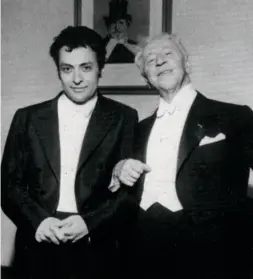  ??  ?? Due generazion­i Arthur Rubinstein, a destra, con un giovanissi­mo Zubin Metha