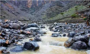  ?? Supplied photo ?? Wadi Al Agili in ras Al Khaimah during the unexpected rain. —