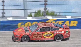  ?? JASEN VINLOVE/USA TODAY SPORTS ?? NASCAR Cup Series driver Joey Logano is seen during practice for the Goodyear 400 on Saturday at Darlington Raceway.