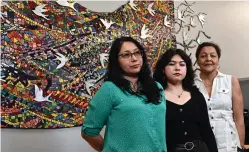  ?? Kim Hairston/baltimore Sun ?? From left to right, Mayra Loera, Lupita Espino Molina and Jermin Laviera provide bilingual case management for Spanish-speaking families affected by the Key Bridge collapse at the Esperanza Center, operated by Catholic Charities.