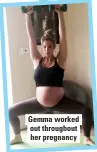  ??  ?? Gemma worked out throughout her pregnancy