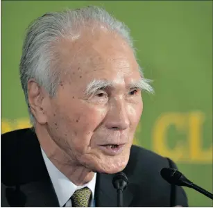  ?? — GETTY IMAGES ?? Former Japanese prime minister Tomiichi Murayama is against revising an apology for Japan’s wartime system of sex slavery.