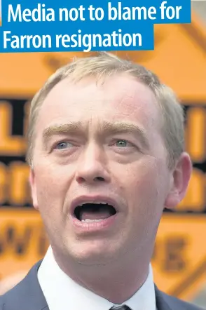  ??  ?? Tim Farron, who stood down as Liberal Democrats leader this week