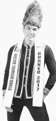  ??  ?? Joshua Lennet in a promotiona­l photoshoot after winning Mister Tourism Borneo 2017.