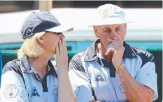  ??  ?? City of Geelong’s Rod Day on his first day as skipper with Lorraine Myers.