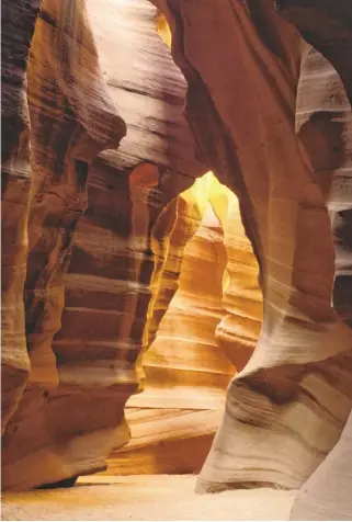  ?? THE REPUBLIC
TERRY ?? Antelope Canyon, located on Navajo land near Page, seems to glow. Far left: Fish, particular­ly trout, often sit in shallow water at Lees Ferry, creating ideal conditions for fly fishing.