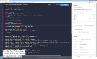  ??  ?? Use the Add Dataset and Commit &amp; Run buttons to run your source script.