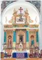  ??  ?? St Antony Abbot and Santiago above the altar at El Toboso