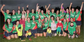  ??  ?? The Rapparees squad show their joy after the county final success in St. Patrick’s Park.