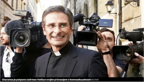  ?? REUTERS ?? Charamsa je potpuno uzdrmao Vatikan svojim priznanjem o homoseksua­lnosti