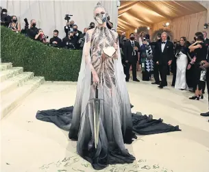  ?? NINA WESTERVELT THE NEW YORK TIMES ?? The musician Grimes at the Met Gala in New York, styled by Turner, this month.