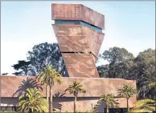  ?? Mark Darley Corporatio­n of Fine Arts ?? THE DE YOUNG museum’s 114-foot tower spirals up and aligns at the top with the grid formed by San Francisco streets.