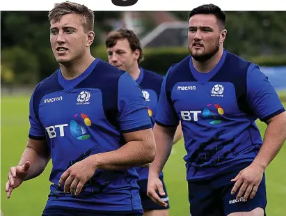  ??  ?? Brothers in arms: Matt (left) could join Zander (right) and play for Scotland in the autumn Tests