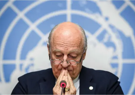  ?? AFP ?? Staffan de Mistura is seeking a peaceful resolution to one of the bloodiest conflicts of the century, the Syrian civil war
