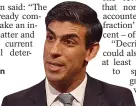  ??  ?? Rishi Sunak: ‘We can and should look at criminalis­ed fee’