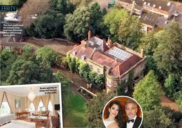  ??  ?? The stars purchased the historic ninebedroo­m Aberlash House in Sonning Eye in 2014.