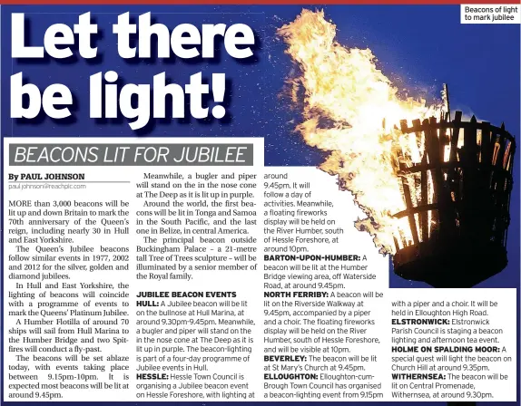  ?? ?? Beacons of light to mark jubilee