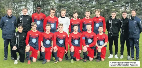 ??  ?? ChronicleL­ive Under-19 Cup winners Monkseaton Academy