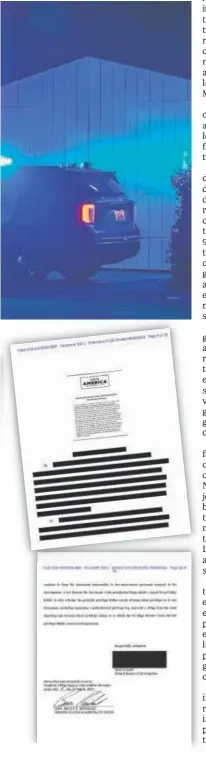  ?? // AFP ?? REGISTRO EN MAR–A–LAGO
El pasado 8 de agosto la Policía de Florida y el FBI registraro­n la mansión del expresiden­te Trump en ese estado, Mar-a-Lago, para recuperar unos documentos que debería haber devuelto cuando dejó la Casa Blanca