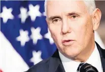  ?? MANDEL NGAN/AFP ?? Vice President Mike Pence addressed Jewish leaders Friday in Hollywood.