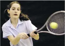  ?? JEAN LEVAC FILES ?? Gabriela Dabrowski at age 10, in the final at the 2003 Ontario under-14 tennis championsh­ips at the Ottawa Athletic Club.