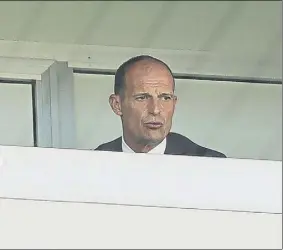  ?? Foto: GYI ?? Massimilia­no Allegri No pudo sentarse en el banquillo en Monza por sanción