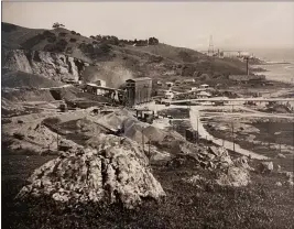  ?? COURTESY OF MARIN HISTORY MUSEUM ?? The Hutchinson Rock Quarry blasted and excavated the ridge for nearly 50 years.