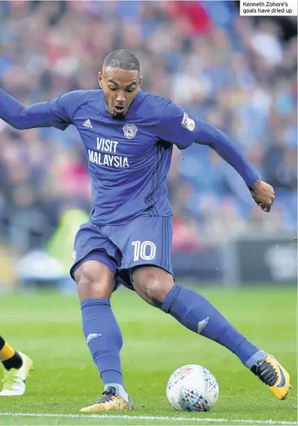  ??  ?? Kenneth Zohore’s goals have dried up