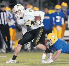  ?? Michael Owen Baker For The Times ?? EDISON’S Jack Carmichael breaks a long run against La Mirada in the Southern Section Division 3 championsh­ip game. Carmichael rushed for 181 yards.