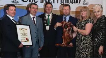  ??  ?? Aidan Sheehy and Sean Hennessy of Corrib Oil are the current overall winners of The Kerryman Business Awards, held last November. Also pictured were Kerryman Editor Kevin Hughes: Mayor of Kerry Niall Kelleher: Kerryman General Manager Siobhan Murphy and guest speaker Terry Prone.