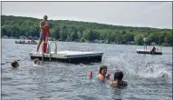  ?? ?? Campers enjoying free-swim time in Bradley Brook Reservoir.