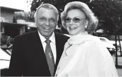  ?? Associated Press ?? n In this July 11, 1996, file photo, Frank Sinatra and his wife, Barbara, arrive at Our Lady of Malibu church to renew their wedding vows on their 20th wedding anniversar­y in Malibu, Calif. Barbara Sinatra, the widow of legendary singer Frank Sinatra...