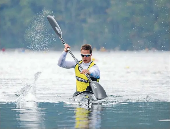  ?? PHOTO: JAMIE TROUGHTON ?? Marty McDowell in action at the Oceania sprint championsh­ips in Adelaide on February 13.