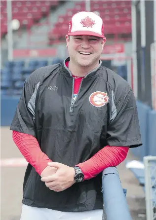  ?? NICK PROCAYLO/ PNG ?? Concussion­s forced Vancouver Canadians manager John Schneider to retire as a player early, but the former catcher says he liked the collisions at home plate, a ‘ traditiona­l’ part of the game.