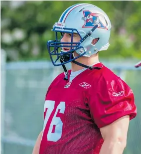  ?? PHOTO COURTESY OF MONTREAL ALOUETTES ?? “It can be difficult at times. Everyone’s got to play with the cards they’ve been dealt,” the Alouettes’ Scott Paxson says of managing his Type 1 diabetes.