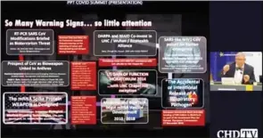  ?? ?? Screen grabs from a video on Rumble.com website of Dr David Martin’s presentati­on at the 3rd Internatio­nal Covid Summit, European Union Parliament, Brussels, May 3.