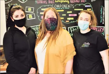  ?? Cassandra Day / Hearst Connecticu­t Media ?? The Cake, Batter and Roll bakery opened in December at 124 College St., Middletown. Shown, from left, are employee Selda Radoncic, owner Lindsey Chartrand, and baker Kristin Tyler.